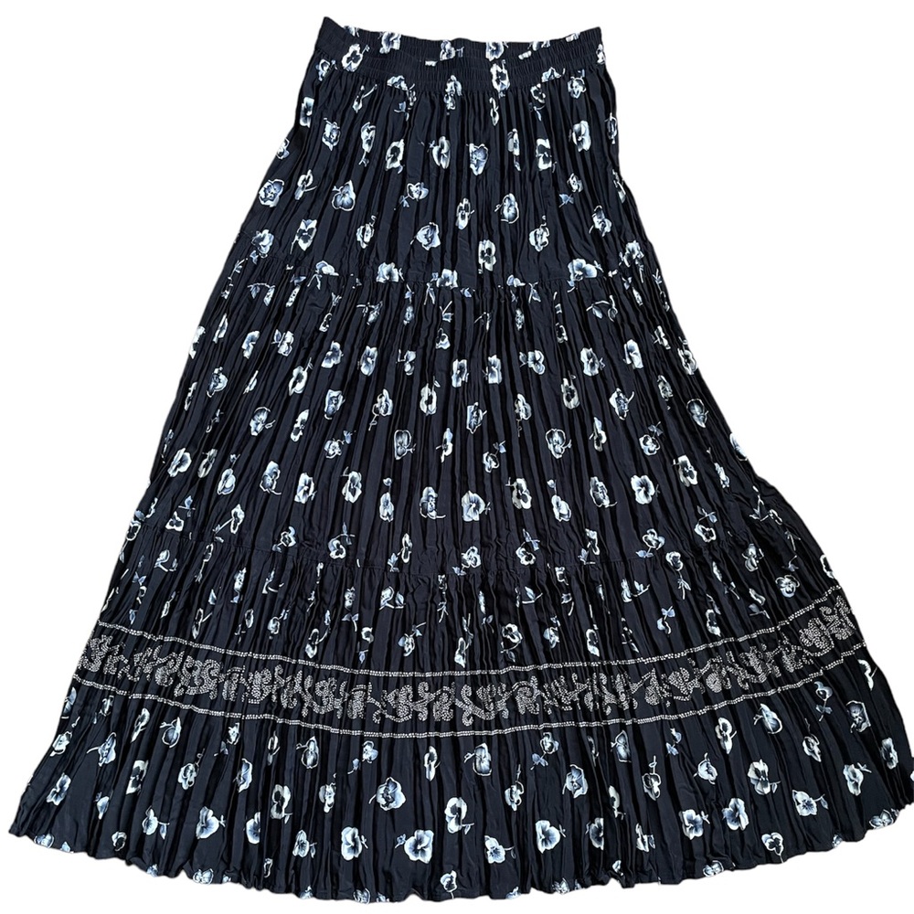 Vintage Wrangler Prairie Rose Tiered Maxi Skirt